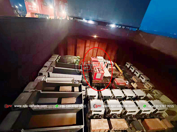 1 Unit Of 8,000 Litres Fire Fighting Truck Loaded Into Bulk Vessel to Congo